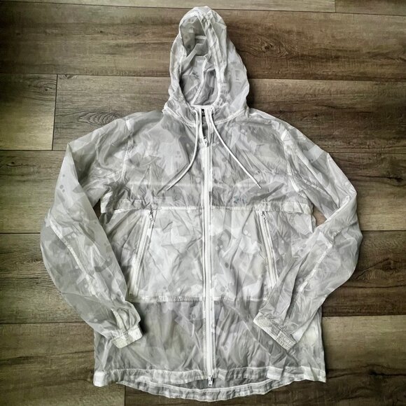 Under Armour Pursuit Rain Windbreaker Camo Clear Hooded Pockets Sporty Running - Picture 1 of 9